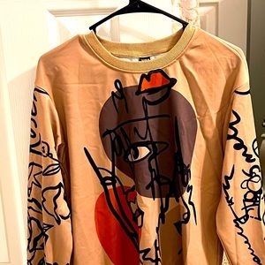 Abstract print Loose fit /baggy sweatshirt US size 2-4